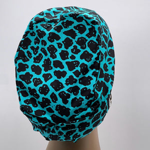 Niceroy Surgical SCRUB CAP Blue black Ankara Europe style nursing caps cotton African print fabric and satin lining option.