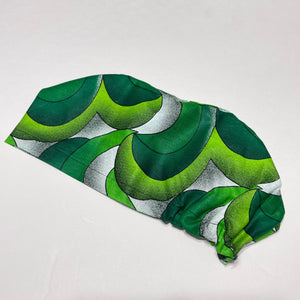 Niceroy Surgical SCRUB CAP Green Europe style nursing caps African print fabric and satin lining option.