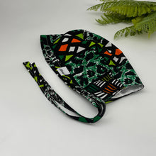 Load image into Gallery viewer, Niceroy MEN unisex pixie surgical SCRUB HAT Cap, nursing caps, tie back cap, satin lining option green cotton print