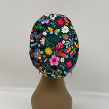 Load image into Gallery viewer, Niceroy Satin LinedSurgical SCRUB HAT CAP,  Europe style mushroom daisy flowers cotton print fabric Euro hat multicolored floral .