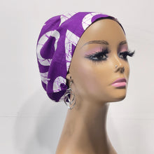 Load image into Gallery viewer, Surgical Scrub Cap - Adjustable Purple White Cotton Nursing Hat