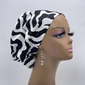 Niceroy Surgical SCRUB CAP white black Ankara Europe style nursing caps cotton African print fabric and satin lining option.