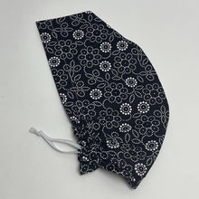 Load image into Gallery viewer, Niceroy Satin Lined Surgical SCRUB CAP black white floral Europe style nursing caps cotton fabric and .