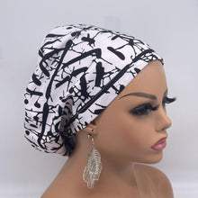 Load image into Gallery viewer, Niceroy SCRUB HAT CAP, black white Europe Euro style nursing caps, healthcare hats protective hair covers, nurse gift.