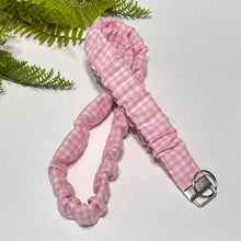 Load image into Gallery viewer, Gingham Scrunchie Lanyard - Cotton Keychain Holder &amp; Badge Strap