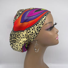 Load image into Gallery viewer, Niceroy Satin Lined Surgical SCRUB CAP orange black cream purple Ankara Europe style nursing caps African print fabric and .