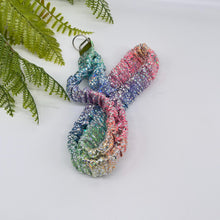 Load image into Gallery viewer, Scrunchie Lanyard Keychain – Handmade Metallic &amp; Iridescent Fabric Set