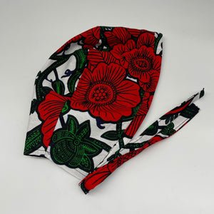 Niceroy Reversible unisex pixie surgical SCRUB HAT CAP, nursing caps, tie back cap, satin lining option African print men scrub cap