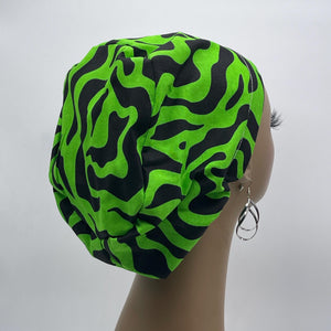 Niceroy Satin Lined Surgical SCRUB CAP green black Ankara Europe style nursing caps cotton African print fabric and .