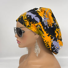 Load image into Gallery viewer, Niceroy Satin Lined surgical SCRUB HAT CAP,  Ankara Europe style nursing caps black green pink African print fabric and .