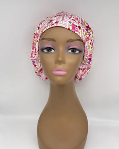 Niceroy VALENTINE SCRUB CAP, Adjustable Europe style surgical scrub hat nursing caps cute Niceroy  euro Love Heart cotton fabric