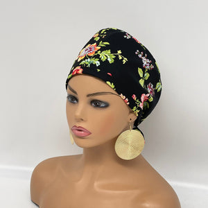 Niceroy Reversible unisex pixie surgical SCRUB HAT CAP, nursing caps, tie back cap, satin lining option African print men scrub cap