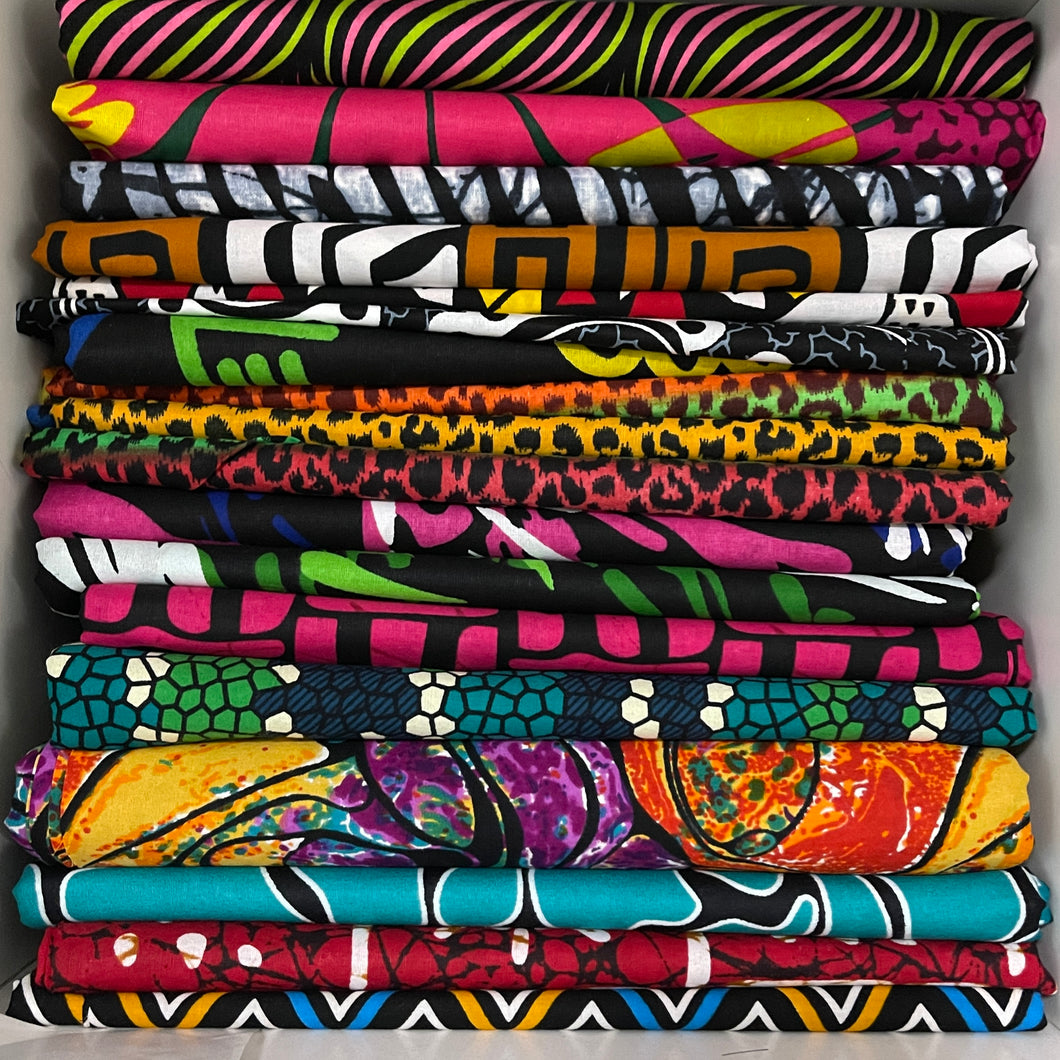 Ankara fabric mystery box of 6 one yard pieces