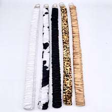 Load image into Gallery viewer, Handmade Satin Scrunchie Lanyard Keychain: Solid and animal Silk Prints