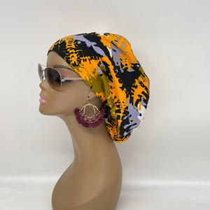 Niceroy Satin Lined surgical SCRUB HAT CAP,  Ankara Europe style nursing caps black green pink African print fabric and .