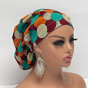 Niceroy Satin Lined Surgical SCRUB CAP Teal Cream maroon Orange Ankara Europe style nursing caps African print fabric and .
