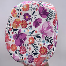 Load image into Gallery viewer, Niceroy Satin Lined Surgical SCRUB CAP purple pink floral Europe style nursing caps fabric and .
