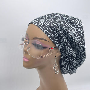 Niceroy SCRUB HAT CAP, black gray Europe Euro style nursing caps, healthcare hats protective hair covers, nurse gift.