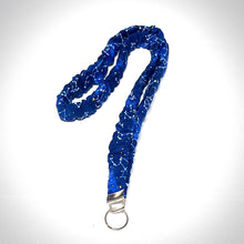 Load image into Gallery viewer, Handmade Scrunchie Lanyard and Keychain: cotton Silk and stretchy Fabrics.