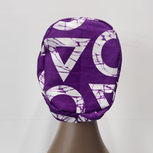 Load image into Gallery viewer, Surgical Scrub Cap - Adjustable Purple White Cotton Nursing Hat