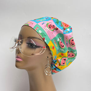 Niceroy Satin Lined Surgical SCRUB CAP coco melon cotton fabric Europe style nursing caps cotton fabric and .