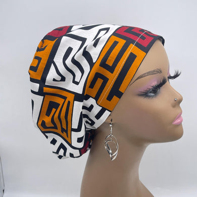 Niceroy surgical SCRUB HAT CAP,  melanin brown tribal Europe Euro style nursing caps, healthcare hats protective hair covers