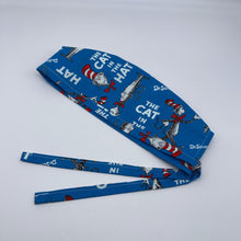 Load image into Gallery viewer, Dr. Seuss &quot;Cat in the Hat&quot; Scrub Hat: Tie Back Surgical Cap