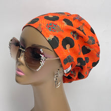Load image into Gallery viewer, Afro Print Scrub Cap – Adjustable Cotton Healthcare Scrub Hat with Mask Buttons