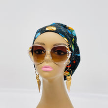 Load image into Gallery viewer, Adjustable surgical OR SCRUB CAP, Solar System night sky Europe style Summer nursing caps  and satin lining option.