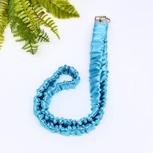 Load image into Gallery viewer, Handmade Satin Scrunchie Lanyard Keychain: Solid and Floral Silk Prints