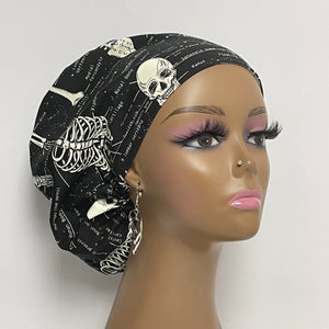 Niceroy Satin Lined surgical SCRUB HAT Cap, Europe style black white glow in the dark cotton fabric hat and .