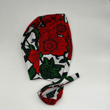Load image into Gallery viewer, Niceroy Reversible unisex pixie surgical SCRUB HAT CAP, nursing caps, tie back cap, satin lining option African print men scrub cap