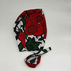Niceroy Reversible unisex pixie surgical SCRUB HAT CAP, nursing caps, tie back cap, satin lining option African print men scrub cap