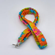 Load image into Gallery viewer, Handmade Cotton Scrunchie Lanyard Keychain and Keychain : Floral Teacher ID Badge Holder