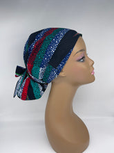 Load image into Gallery viewer, Ponytail PONY SCRUB HAT Cap, surgical scrub hat Ankara pony style nursing caps made with cotton fabric and satin lining option Long Hair