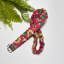 Load image into Gallery viewer, Cotton Scrunchie Lanyard – Handmade Floral Fabric Keychain Set for Teachers