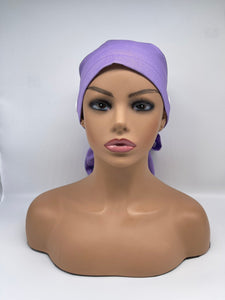 Ponytail PONY SCRUB CAP, solid purple cotton fabric surgical scrub hat pony nursing caps and satin lining option for locs /Long Hair