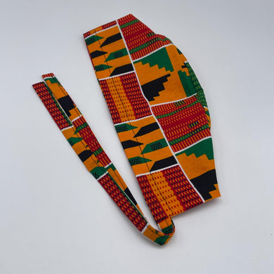 African Print Scrub Cap: Unisex Tie Back Hat with Satin Lining
