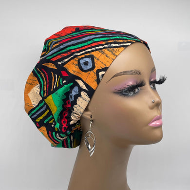 Niceroy Satin Lined Surgical SCRUB CAP Geometric Ankara Europe style nursing caps African print fabric and .