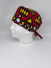 Load image into Gallery viewer, Niceroy MEN unisex surgical tie back SCRUB HAT Cap, nursing caps made with cotton fabric and satin lining option African print men scrub cap