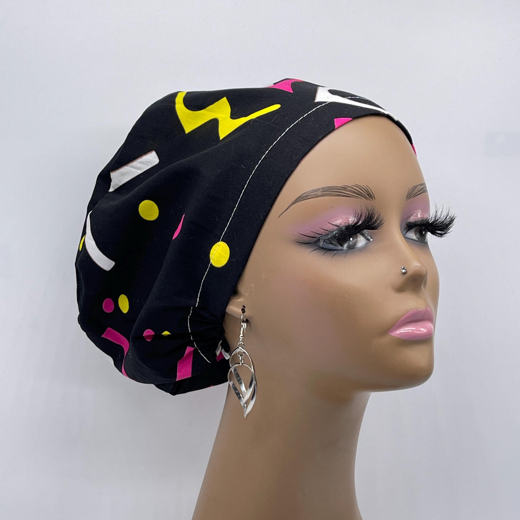 Niceroy Satin Lined Surgical SCRUB CAP black pink yellow Europe style nursing caps African print fabric and