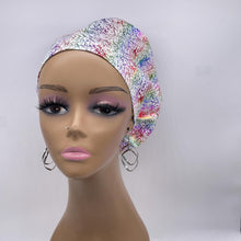Load image into Gallery viewer, Niceroy Satin Lined Surgical SCRUB CAP metallic rainbow colorful Europe style nursing caps fabric and .