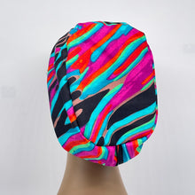 Load image into Gallery viewer, Ankara Surgical Scrub Cap – Adjustable African Print Cotton Nursing Hat with Mask Buttons