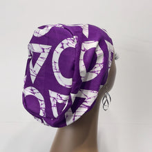 Load image into Gallery viewer, Surgical Scrub Cap - Adjustable Purple White Cotton Nursing Hat