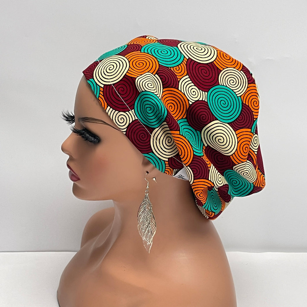 Niceroy Satin Lined Surgical SCRUB CAP Teal Cream maroon Orange Ankara Europe style nursing caps African print fabric and .
