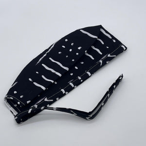 Black and white unisex pixie Men surgical SCRUB HAT CAP, nursing caps, tie back cap, satin lining option African print men scrub cap