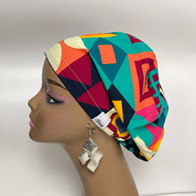 Load image into Gallery viewer, Niceroy Satin Lined Satin Lined Surgical SCRUB CAP Geometric Ankara Europe style nursing caps African print fabric and .