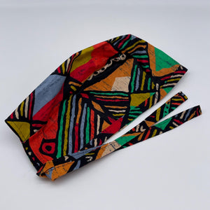 Multicolored unisex pixie Men surgical SCRUB HAT CAP, nursing caps, tie back cap, satin lining option African print men scrub cap