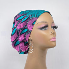 Load image into Gallery viewer, Ankara Surgical Scrub Cap – African Print Adjustable Cotton Nurse Hat