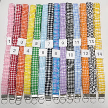Load image into Gallery viewer, Gingham Scrunchie Lanyard - Cotton Keychain Holder &amp; Badge Strap